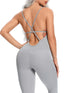 Women Jumpsuit Fitness Crisscross Backless Bodysuits Gym Active Sport One Piece Summer Casual Wear Sexy