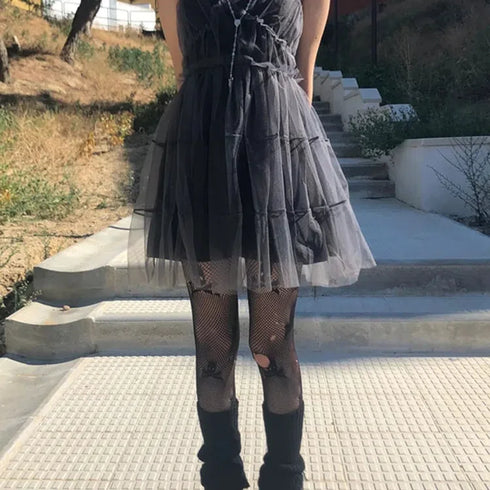 AltGoth Dark Gothic Mesh Dress for Women