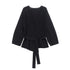 V-Neck Shoulder Pad Knit Blazer for Women
