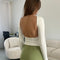 Backless White Crop Top for Women