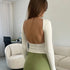 Backless White Crop Top for Women
