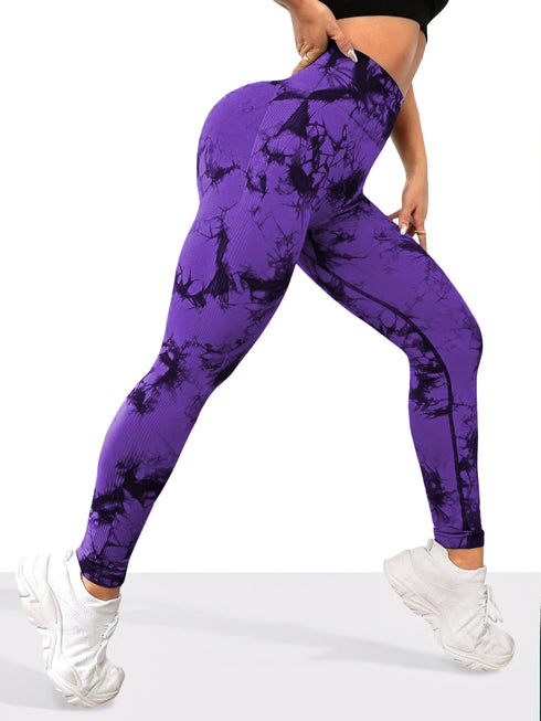 Women's High Waist Seamless Tie-Dye Yoga Leggings