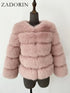 Elegant Faux Fur Coat in Black and White for Women