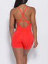 Women Jumpsuit Fitness Crisscross Backless Bodysuits Gym Active Sport One Piece Summer Casual Wear Sexy