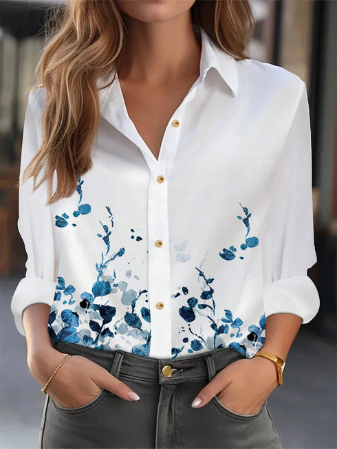 Temperament Loose Woman Shirt Fashion Casual Blouse Elegant Long Sleeve Woman Shirt Holiday Weekend Top