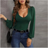 Chic U-Neck Long Sleeve Slim Fit T-Shirt for Women