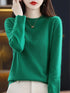 Women's 100% Merino Wool O-Neck Pullover Sweater