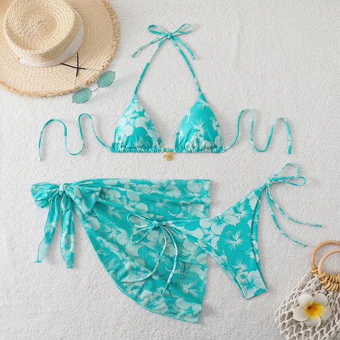 Floral Print Micro Bikini Set for Women