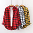 Plaid Flannel Shirt for Women - Casual Long Sleeve Top