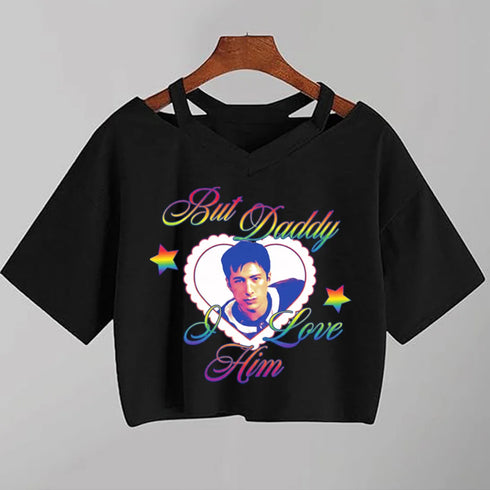 Sleeveless Cartoon Print V-Neck T-Shirt for Women