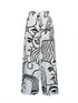 Plus Size Wide Leg Casual Trousers with Print Design