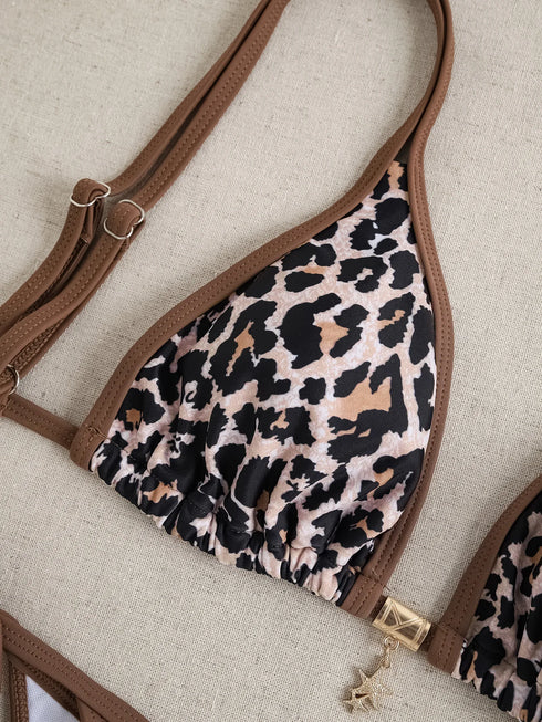 Floral Print Triangle Bikini Set with Brazilian Bottoms