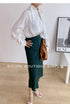 Elegant Satin Silk Blouse with Turn Down Collar