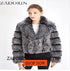 Elegant Faux Fur Coat in Black and White for Women