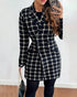 Plaid Woolen Coat Dress for Women