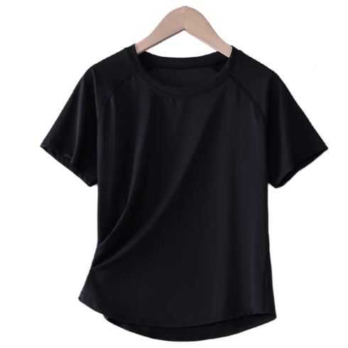 DRUR Women Sports T-shirt Short Sleeve Quick Dry Loose Compression Shirt Female Summer Fitness Sweatshirt Running Gym Tops New