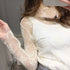 Lace Bottomed Long Sleeve Blouse Top