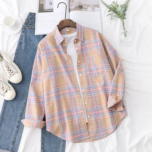 Casual Women's Flannel Plaid Shirt - Autumn Collection