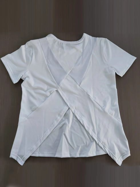 Women's Loose Fit Yoga Top with Mesh Back
