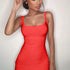 Square Neck Sleeveless Bodycon Mini Dress For Summer Fun
