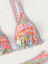 Floral Printed Adjustable Triangle Bikini Set