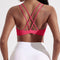 Solid Colour Cross Back Sport Bra for Women