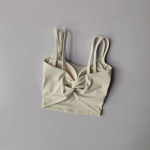 Women's Push Up Sports Bra with Back Knot Detail
