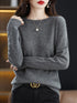 Women's 100% Merino Wool O-Neck Pullover Sweater