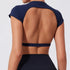 Ctenkevet Women's Yoga Crop Top with Back Detail