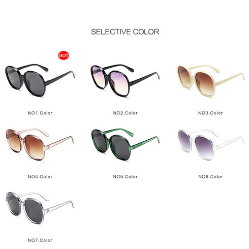 Round Frame Oversized Sunglasses for Women