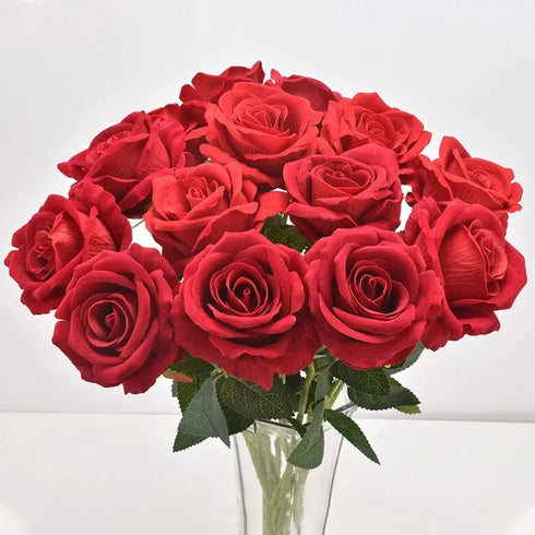 Artificial Red Roses - 3/5/10/20pcs Real Touch Flowers