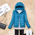 Women’s Lightweight Hooded Puffer Jacket in 15 Colours