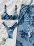 Three-Piece Print Bikini Set with Beach Skirt