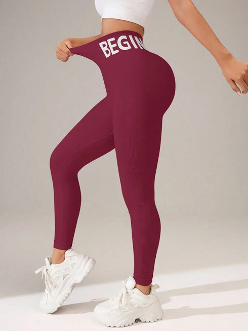 Seamless High Waist Yoga Leggings with Butt-Lifting Design