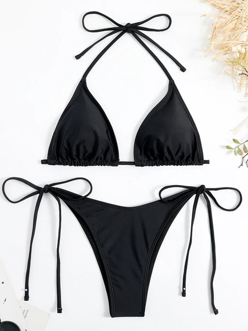 Lace Up Micro Bikini Set for Women