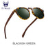 Oi Wood Sunglasses Women Men's Sun Glasses Walnut Wood Round Red Lens Tortoise Shell Frames