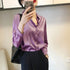 Elegant Satin Finish Long Sleeve Blouse for Women