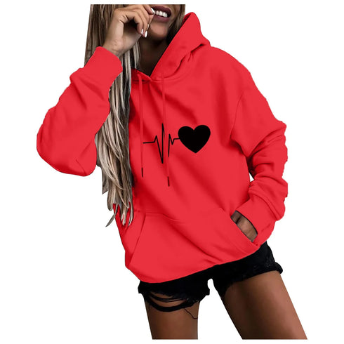 Women's Fun Print Long Sleeve Hoodie Pullover