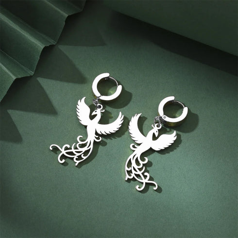 Phoenix Fire Bird Dangle Earrings for Women