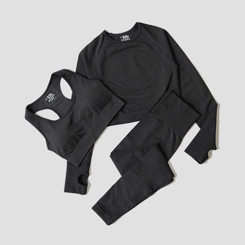 WAREBALL Women's Yoga Set - Long Sleeve Crop Top & Leggings