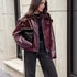 Chic Wine Red Short Jacket for Women