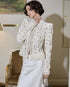 White Lace Hollow Out Blouse for Women