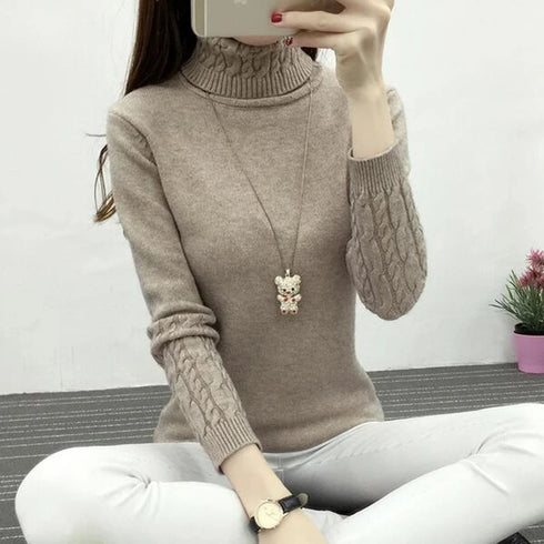 Women's Turtleneck Knitted Sweater