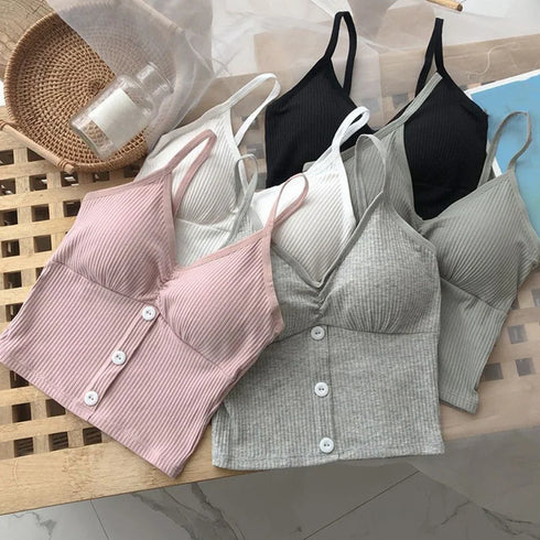 Women’s Knitted Crop Top in Pure Cotton