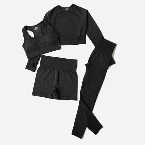 WAREBALL Women's Yoga Set - Long Sleeve Crop Top & Leggings