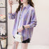 Loose Fit Cotton Plaid Shirt for Women
