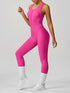 Seamless V-Back Tummy Control Yoga Bodysuit