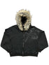 Y2K Aesthetic Faux Fur Collar Zip-Up Hoodie