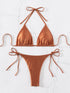 Floral Print Triangle Bikini Set with Brazilian Bottoms