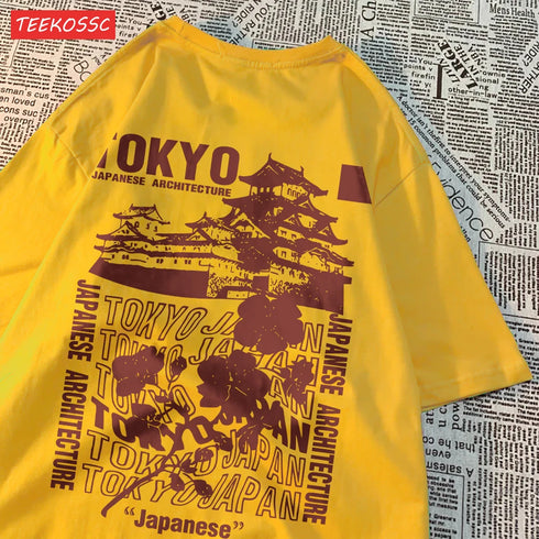 Tokyo Sakura Print Oversized Women's T-Shirt